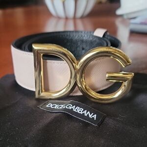 Dolce & Gabbana Cream and BlackReverseable Women's Belt